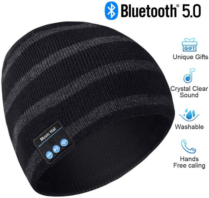 Bluetooth Hat, Mens Gifts, Bluetooth Beanie Wireless, Women Men Bluetooth Beanie hat, Hat with Bluetooth 5.0, Fit for Outdoor Sports, Washable, Gifts for Christmas Birthday Thanksgiving Day