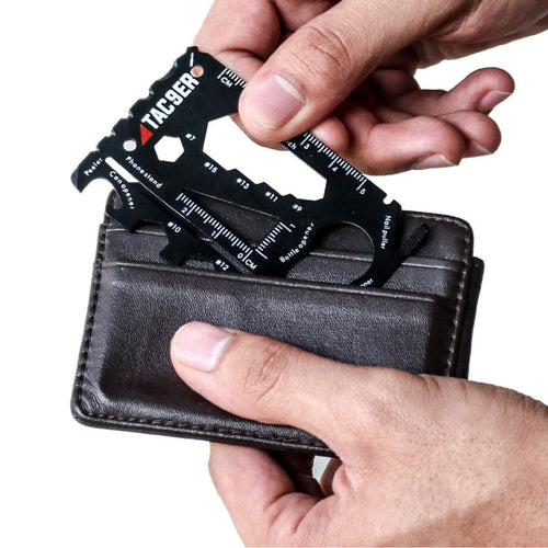 TAC9ER 22-in-1 Wallet Multitool Credit Card Sized Survival Tool