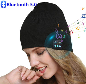 Miserwe Bluetooth Beanie V5.0 Unisex Wireless Bluetooth Hat Headphones Winter Outdoor Sport Knit Cap with Wireless Stereo Headphone Headset Mic Hands Free Compatible with iPhone Android